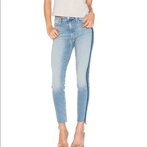 Mother Denim Stunner Zip Ankle Step Fray